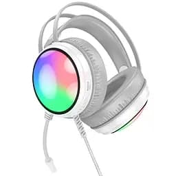 Навушники накладні Borofone BO108 ігрові з мікрофоном та LED підсвічуванням Jack 3.5 білий - мініатюра 4