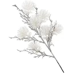 Декоративная искусственная ветка с глитером Белый 49 см
