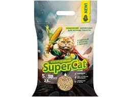 Наполнитель для туалета SuperCat Кукурузный комковающий 2.5 кг (3539)