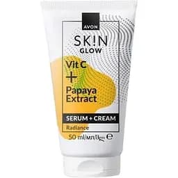 Крем-сироватка для обличчя Avon з вітаміном С та екстрактом папаї Сяйво 50 мл (494693285)