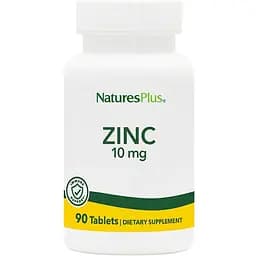 Витамины и минералы Natures Plus Zinc 10 mg, 90 таблеток