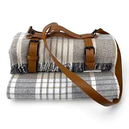 Плед хлопковий Love You Тревел клітина з ременем 4649-R