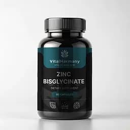 Бісгліцинат цинку VitalHarmony Zinc Bisglycinate, 90 капсул для підтримки імунної системи