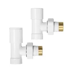 Комплект радіаторних кутових кранів Karro KR-32000 верхні 1/2" Білий 30412