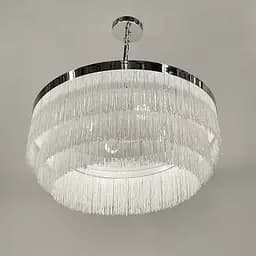 Підвісна 3-х ярусна люстра в хромованому корпусі Ø 80 см | Line F | Арт. MJ294-800 Silver+WT