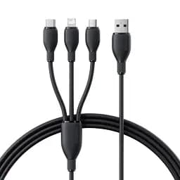 Кабель Baseus Ultra-Fast 3in1 Fast Charging Cable USB для MicroUSB+Lightning+Type-C 3.5A 0.8m P10376303121-01 Black