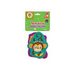 Магнітні бебі пазли Vladi Toys Левеня і мавпочка, укр. мова, 4 елементи (VT3208-11) - мініатюра 2