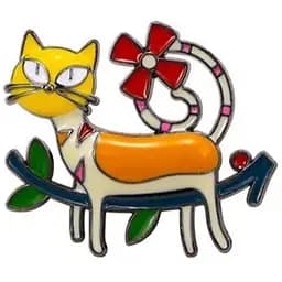 Брошь Котик на ветке брошь-булавка