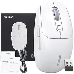 Бездротова миша Ugreen MU103 Modes Mouse білий Wiчервоний 2.4 GHz BT Type-C Charging 3-devices support (15629)