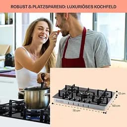 Газова варильна поверхня Klarstein Illuminosa 5 (10035465) - мініатюра 7