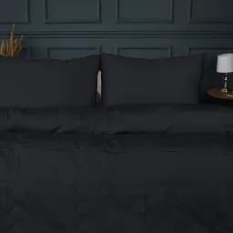 Літній постільний комплект MirSon Line Satin Light Pro Black Бавовна King Size (2200010977868) - мініатюра 3