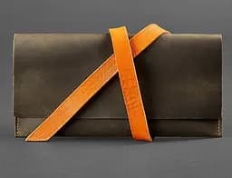 Кожаный тревел-кейс Voyager 1.0 темно-коричневый с оранжевым.