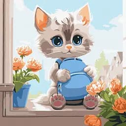 Картина за номерами Милий пухнастик Ideyka 40x40 см КНО6554