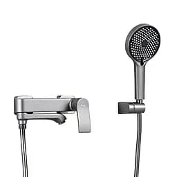 Смеситель для ванны поворотный излив оружейная сталь Frap F3275-19 Графитовый хром