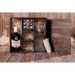 Подарунковий набір Whiskey Stones камені для віскі 9 штук + інструкція + мішечок для зберігання + щипці + декантер і 2 склянки - мініатюра 4