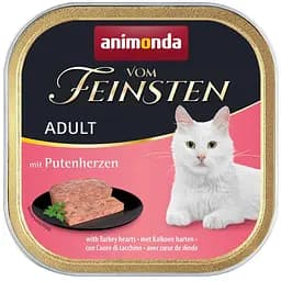 Вологий корм для котів Animonda Vom Feinsten Adult with Turkey hearts, з індичачими серцями, 100 г
