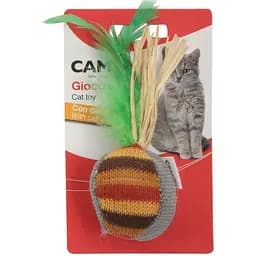 Игрушка для кошек Camon Пернатый мячик, с ароматом кошачьей мяты, 5,5 см