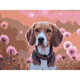 Картина по номерам Strateg Цветочный пес 30х40 см (SS-1261) 