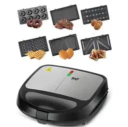 Мультимейкер (мультипекар) RAF R-541 850Вт зі змінними пластинами Сріблястий