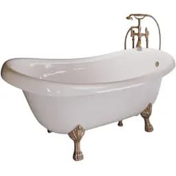 Ванна окремостояча глянсова Amdcon Symphony 167x78 біла з литого каменю бронзові ніжки SYMFONYA_167_br_HL Білий