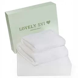 Набір 2 жакардові рушники в коробці Lovely Svi 70 х 140 см і 50 х 90 см Білий (150226) 