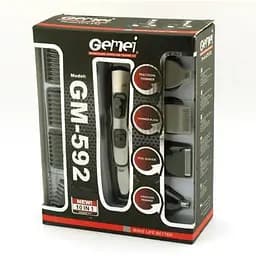 Універсальний чоловічий тример Gemei GM-592 10 в 1 для бороди вусів носа та тіла - мініатюра 10