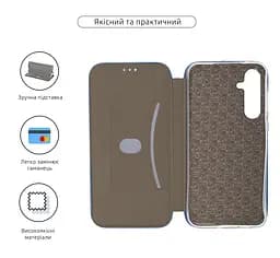 Чехол-книжка для Samsung Galaxy A55 5G (A556), G-Case, синий, кожаный чехол-книжка из экокожи (PU) и TPU, с магнитом, с подставкой и вместительным кардхолдером, противоударный, защита всего корпуса, ArmorStandart (ARM74329) - мініатюра 3