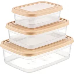 Набір контейнерів для зберігання продуктів Freshlife прямокутні 3 шт. 0.6 л, 1.2 л, 2 л (D-430-03)