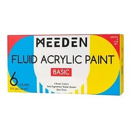 Набір рідких акрилових фарб Fluid Basic 6×60 мл MEEDEN