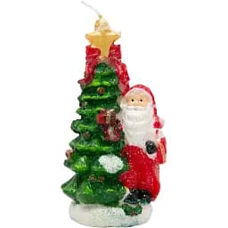 Декоративная новогодняя свеча Devilon Елка и Дед Мороз 5.7х4х10 см (791156)