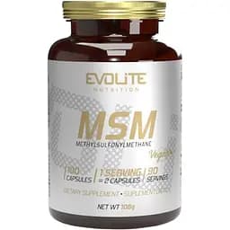 Метилсульфонілметан Evolite Nutrition MSM, 180 вегакапсул для підтримки суглобів та шкіри