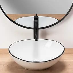 Умивальник Rea Sofia 34,5x41 black edge (REA-U3217) - мініатюра 5