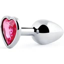 Анальная пробка Passion S-Розовое сердце с кристаллом стальная (4821002030170)