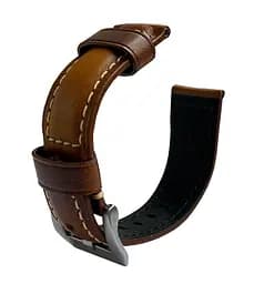 Шкіряний ремінець Primolux F001 Steel buckle для годинника Samsung Galaxy Watch 3 41 мм (SM-R850) Brown - мініатюра 6