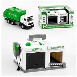 Гараж Спецтехника металлопластиковая машинка рация свет звук CLM-552 Chengmei Toys