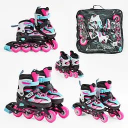 Роликовые коньки Best Roller, размер 30-33, PU колеса, розовый, 27405-S