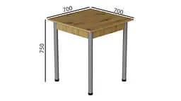 Стіл кухонний Ferrum-decor Агата 75x70x70 Сірий ДСП Дуб Артізан 16мм (FRD-105671) - мініатюра 4