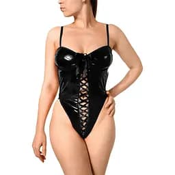 Лаковане боді Art of Sex - Josephine чорне M