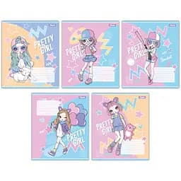 Набор тетрадей 1 сентября Pretty girl А5 в линейку 12 листов 25 шт. (767221)