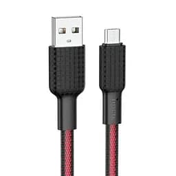 Кабель Hoco X69 Pisces Cable USB to MicroUSB 2,4A 1m Black - Red