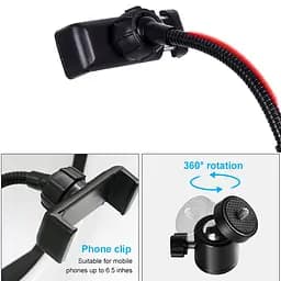 Селфі-лампа LED кільцева Voltronic MJ-20 RGB 20 см + штатив - мініатюра 7