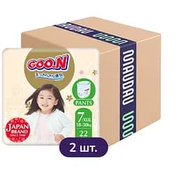 Упаковка трусиков-подгузников для детей Goo.N Premium Soft 7 3XL (18-30 кг) 44 шт. (22 шт. x 2 шт.)