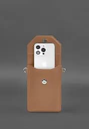 Шкіряна сумка для телефону maxi Карамель - мініатюра 5