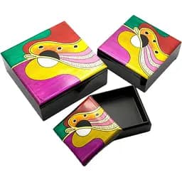 Скриньки набір 10х10х4 см 13х13х5 см 16х16х6 см 3 шт