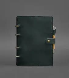 Шкіряний блокнот з датованим блоком (Софт-бук) 9.1 зелений Crazy Horse