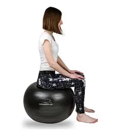 М'яч для фітнесу (фітбол) PowerPlay 4001 Ø65 cm Gymball Чорний + помпа (PP_4001_65_Black) - мініатюра 4