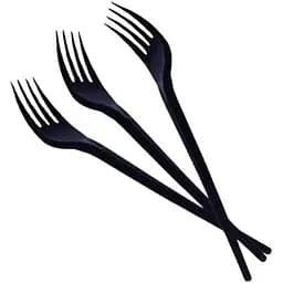 Вилка пластиковая одноразовая черная 100 шт.