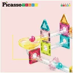 Конструктор Picasso магнітний Tiles Mini Diamond Marble Run Track Set 60 деталей (817338028299) - мініатюра 6