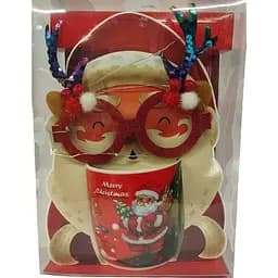 Новогодняя чашка Gee! 330 мл с ушками и светом в коробке красная (2414799196)