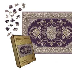 Дерев'яний фігурний пазл Фіалковий Килим, А3, Картонна коробка 200 елементів